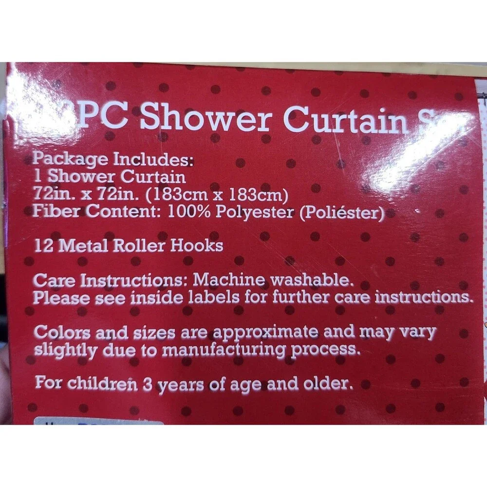 Strawberry Shortcake Shower Curtain Set‎ 13pc 72x72 with 12Metal Hooks NEW